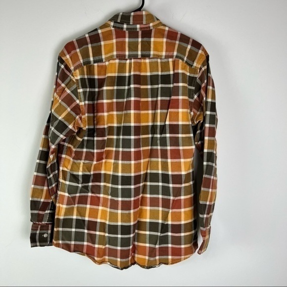 Bills Khakis Mens Button Down Shirt Brown Yellow Plaid Long Sleeve 100% Cotton M - Picture 4 of 9